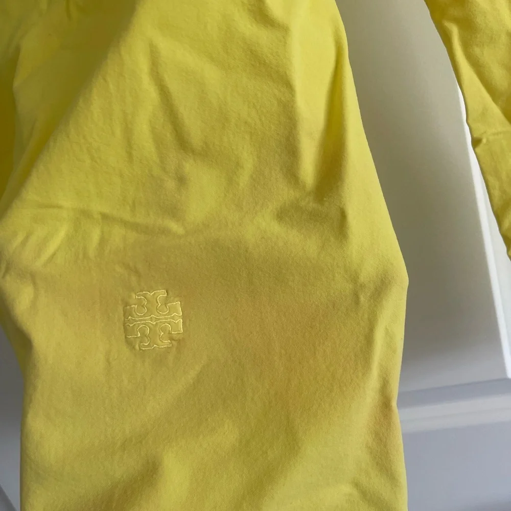 Tory Burch Neon Yellow Long Sleeve Turtleneck Top